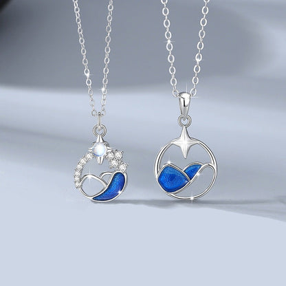 Stars Matching Necklaces Set for Two - Sterling Silver