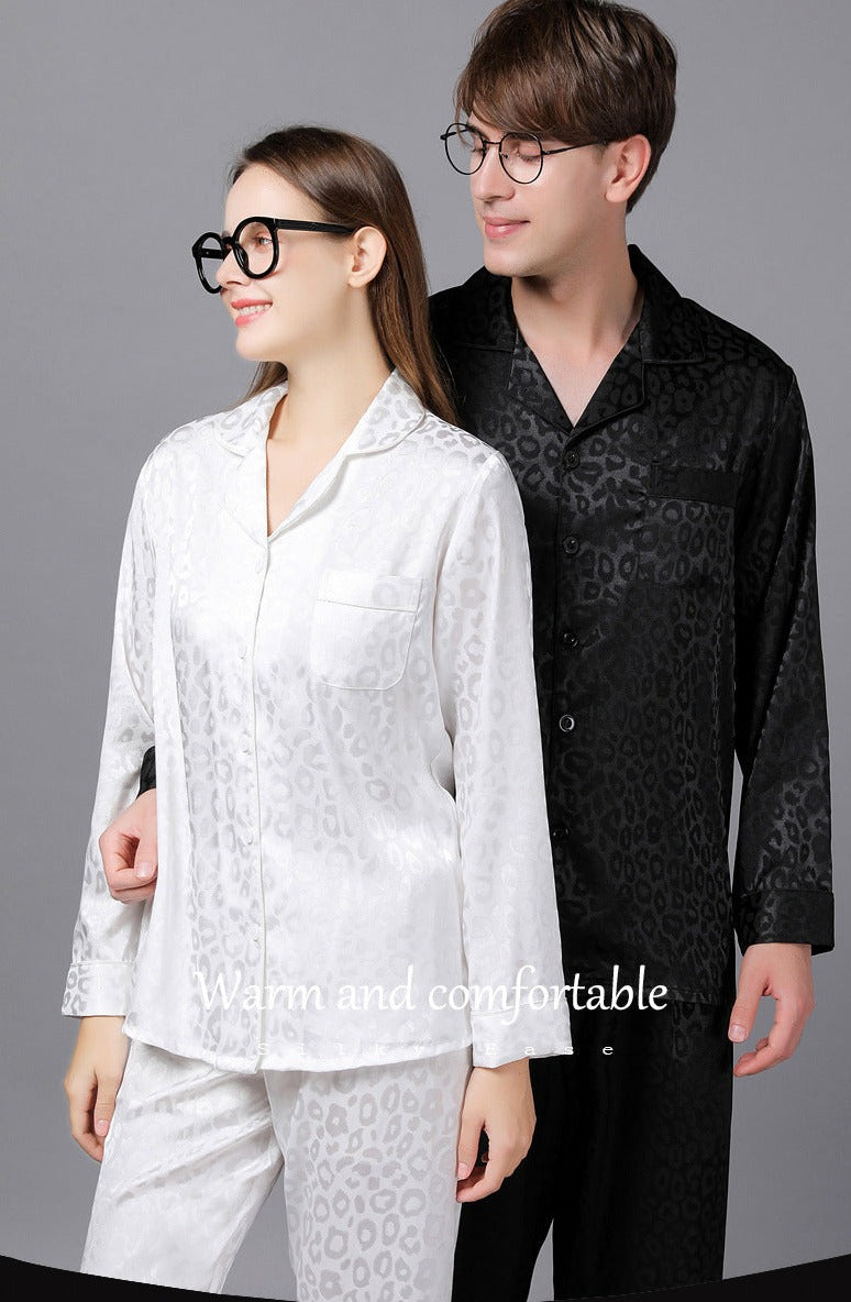 Matching Jacquard Pajamas Set for Couples