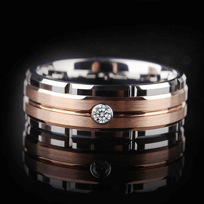 Custom Solitaire Mens Wedding Band