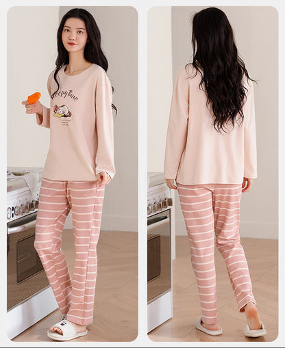 Soft Lounge Couple Pajamas – Cotton Sleepwear with Sleepy Puppy Prints by Gullei