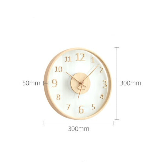 Leaf Hands Solid Wood Analogue Wall Clock (10")