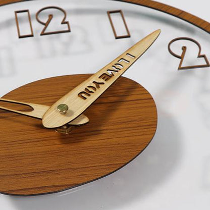 Modern Solid Wood Silent Wall Clock — 12" Acrylic + Wood