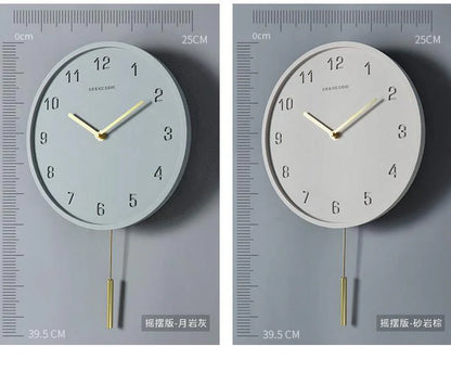 Concrete Nordic Pendulum Silent Wall Clock (10")