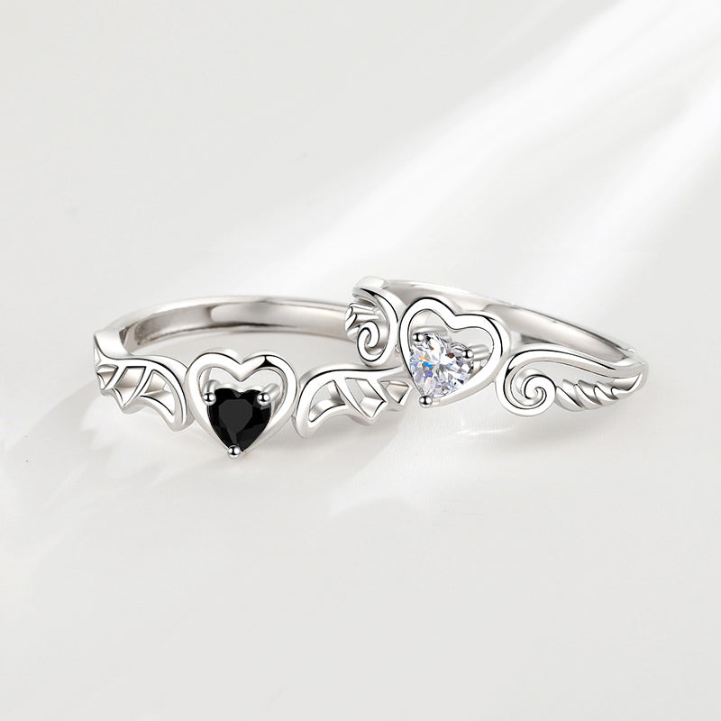 Angel and Demon Promise Rings Gift for Couples