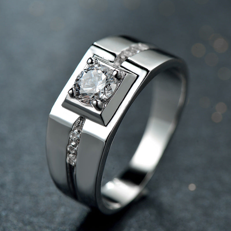 Engraved Wedding Ring for Men Sterling Silver 9mm
