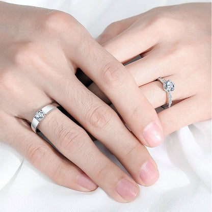 Custom 2 Carat Moissanite Diamond Wedding Rings Set