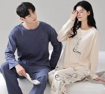 Pure Cotton Soft PJs Matching Sleepwear Set for Couples