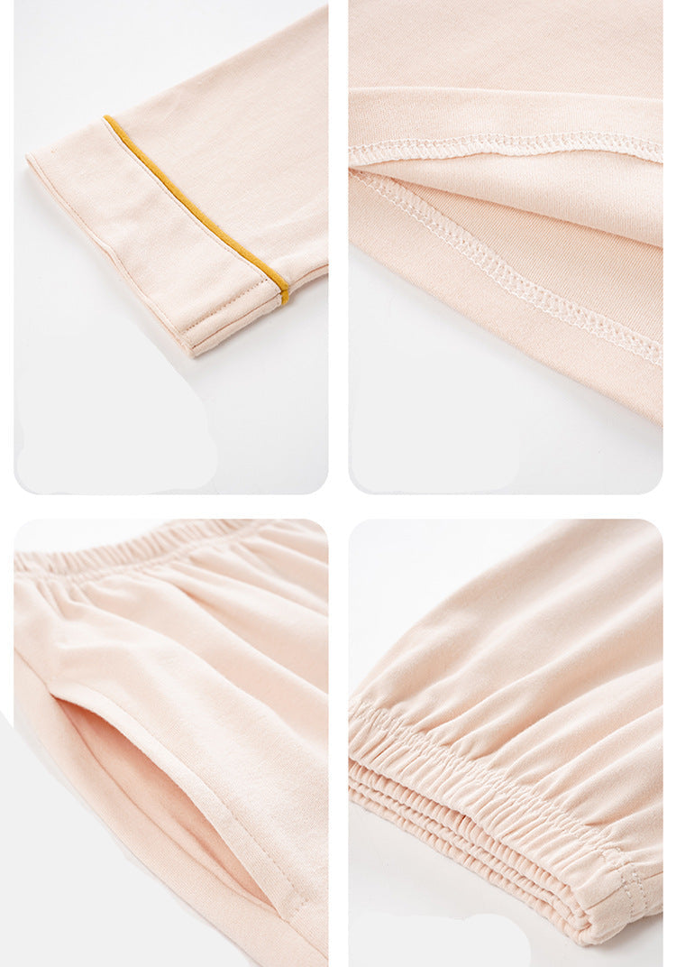 Classic Minimalist Contrast Piping Couple Pajama Set