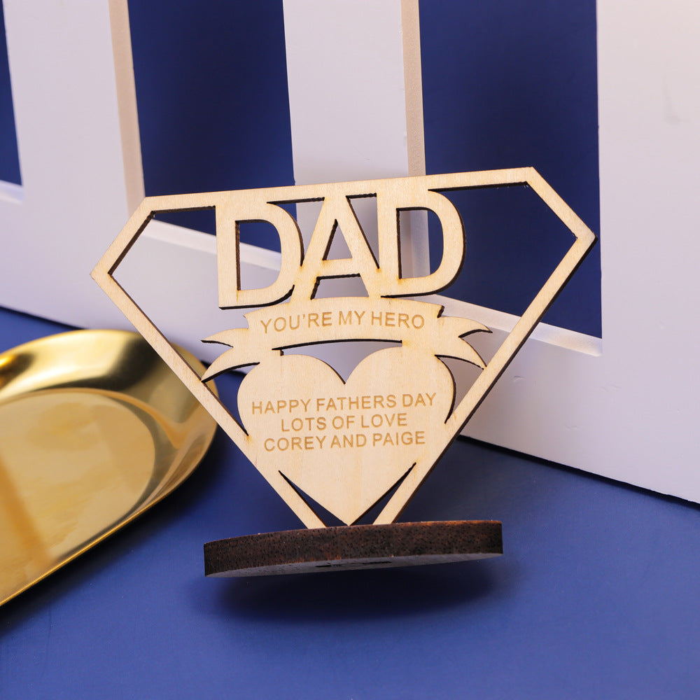 Custom Name Wooden Gift for Dad