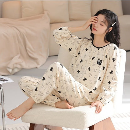 Cute Rabbit Women's Sleepwear Set - 100% Cotton