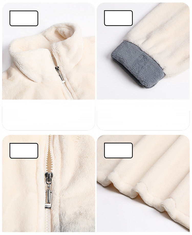 Light Sporty Couple Pajamas – Premium Flannel Zip-Up Set by Gullei