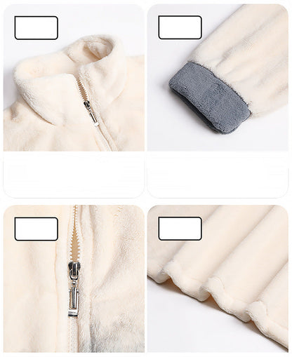 Light Sporty Couple Pajamas – Premium Flannel Zip-Up Set by Gullei