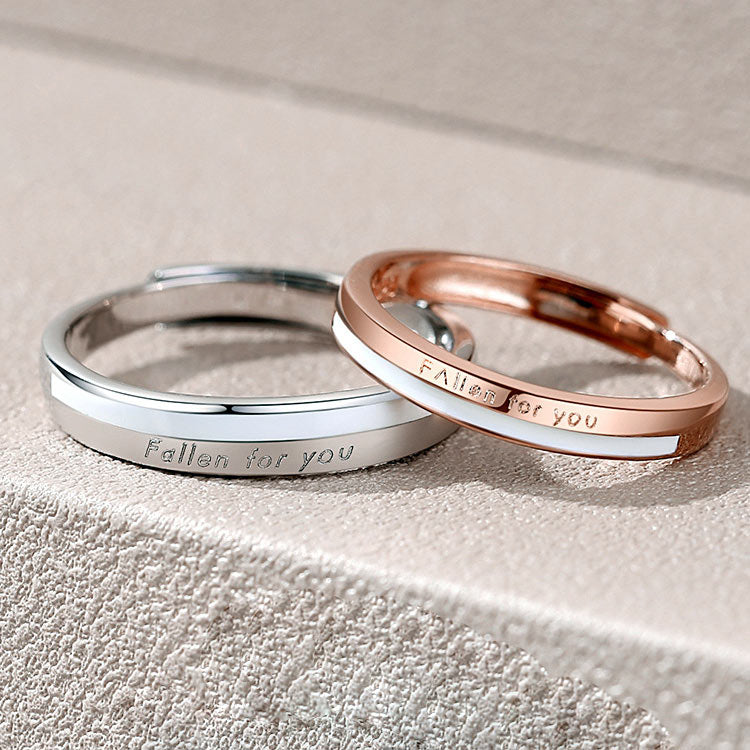 Customizable Promise Rings Personalized Sterling Silver Promise Rings Gift Set for 2 - Gullei