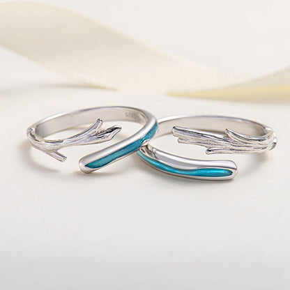 Matching Silver Rings Set for Men and Women