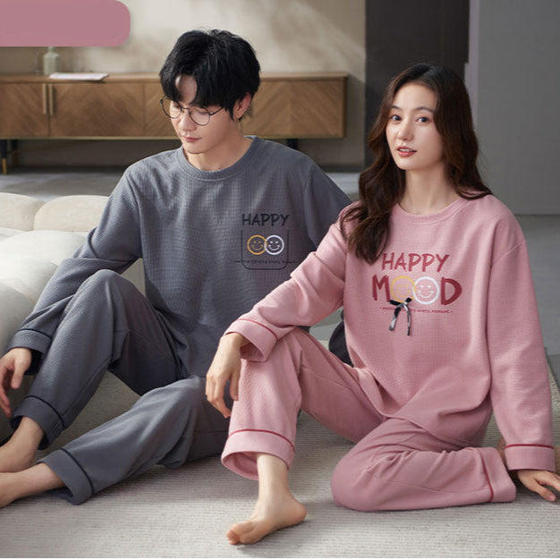 Spread the Joy: Happy Mood Matching Couple Pajamas