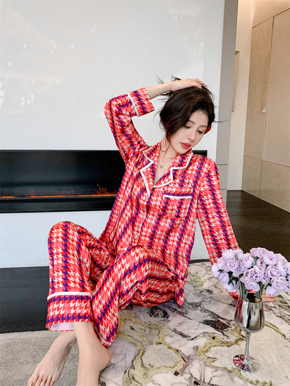 Women Pajamas Set – Chic Houndstooth Loungewear
