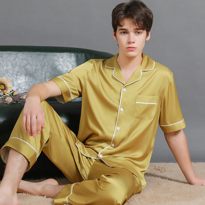 Matching Couple Silk Nightwear Pajamas Set