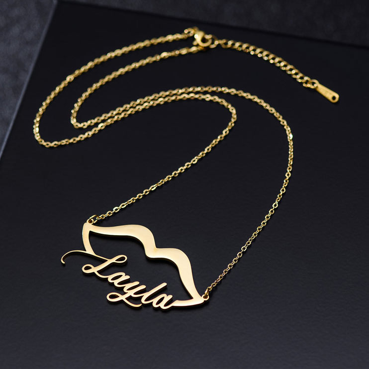 Lip Shaped Custom Name Necklace for Her