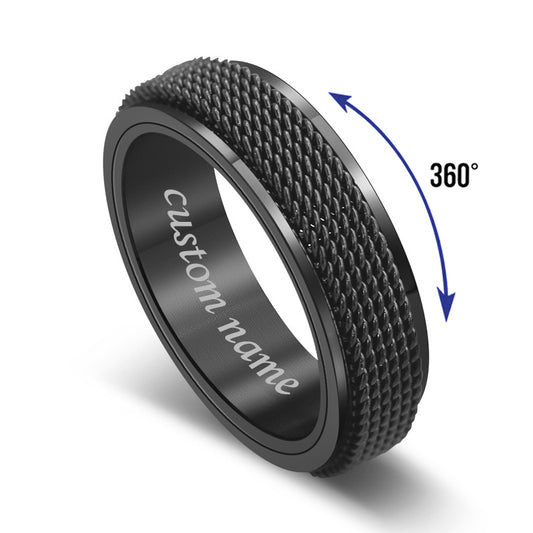 Custom Engraved Unisex Fidget Spinner Ring