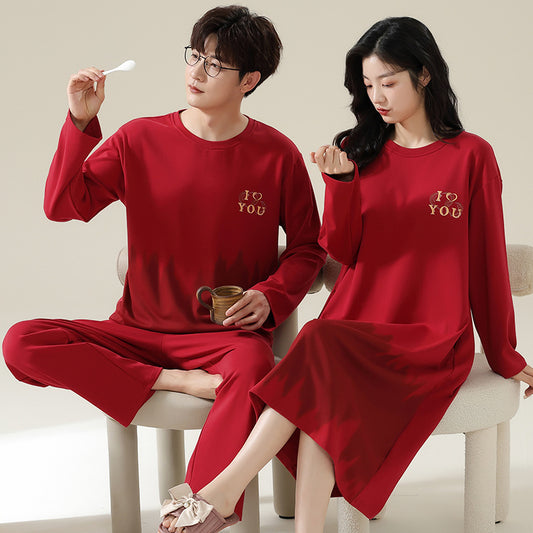 Matching Wedding Sleepwear Red Pyjamas 100% Cotton