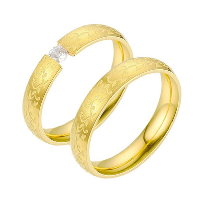 Engraved Romantic Marriage Rings for Guys and Girls