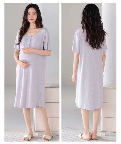 Padded Bra Long Shirt Maternity Sleepwear