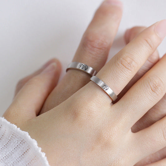Custom Cute Couple Promise Rings Set for Two