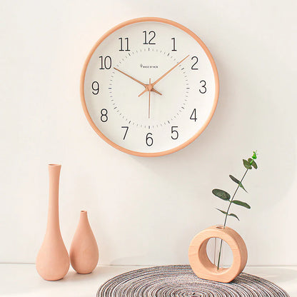 Japanese Minimalist Silent Wall Clock – 12" Solid Wood