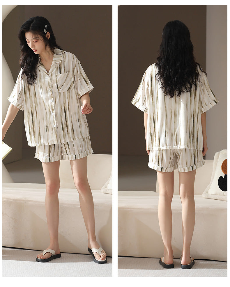 Button Up Summer Pajama Set for Women