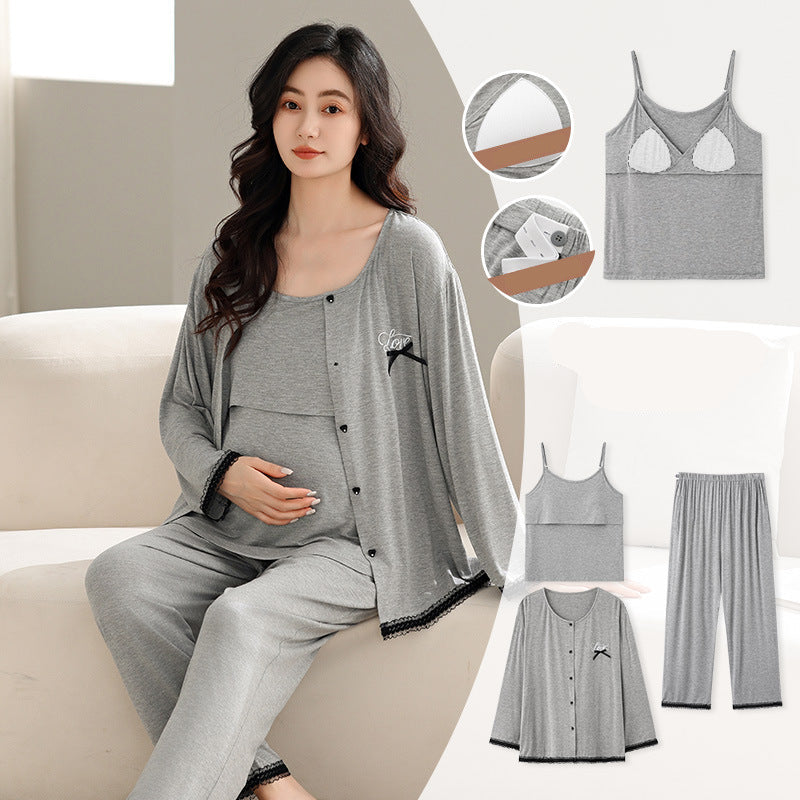 3-Piece Soft Sleepwear Pregnancy Loungewear