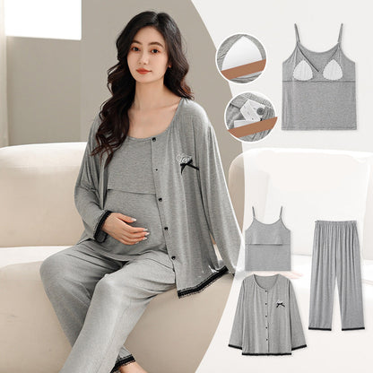 3-Piece Soft Sleepwear Pregnancy Loungewear
