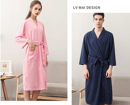 100% Thickened Flannel Matching Long Robe Set