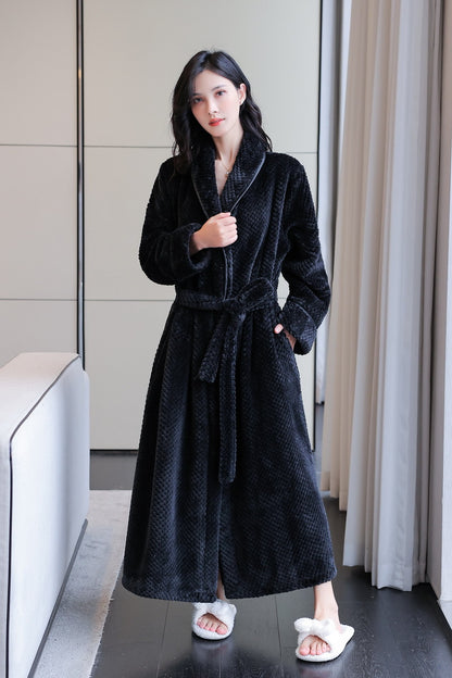 2-Piece Thickened Flannel Winter Robes for Couples