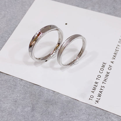 Engraved Simple Promise Rings for Couples Sterling Silver