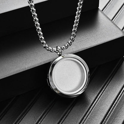 Custom Engraved Urn Cremation Mens Pendant Necklace