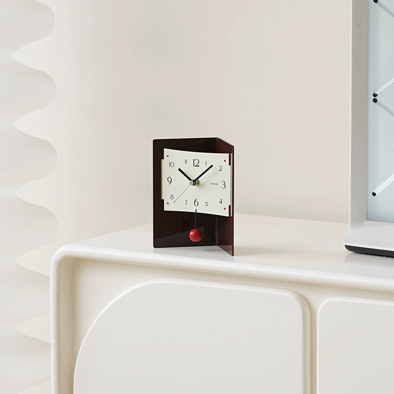 Modern Silent Acrylic Desktop Organizer Clock