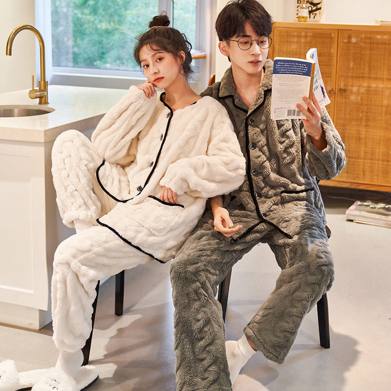 4-Piece Matching Him Hers Flannel Pajamas Set