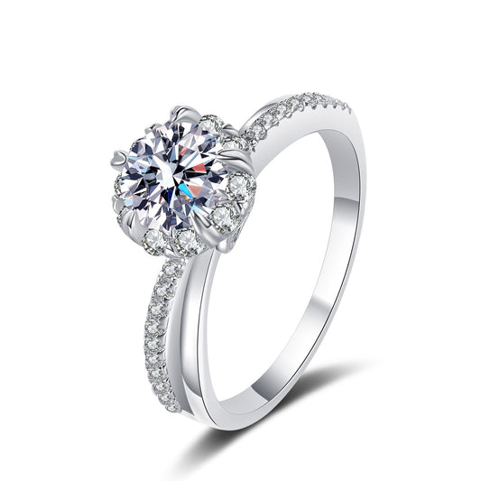 Custom 1 Carat Moissanite Womens Wedding Ring