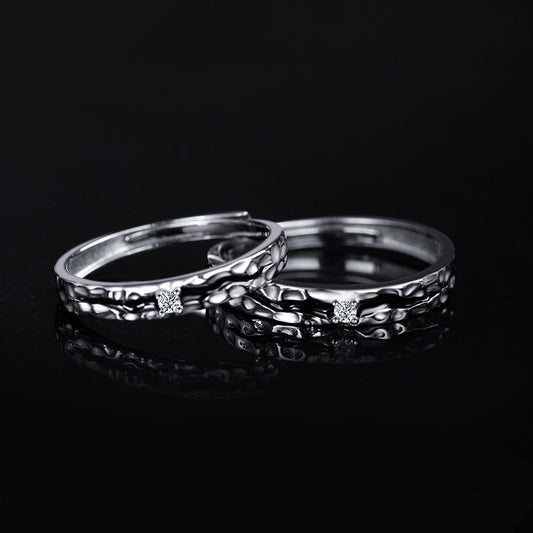 Engraved Romantic Rings Set His and Hers