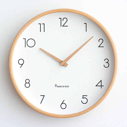 Silent Wood Wall Clock - Nordic Minimalist Solid Wood Timepiece