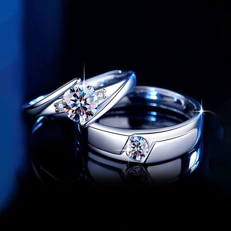 Moissanite Diamond Matching Wedding Rings Set