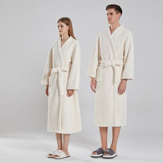 Couple's Matching Long Flannel Bathrobe Set