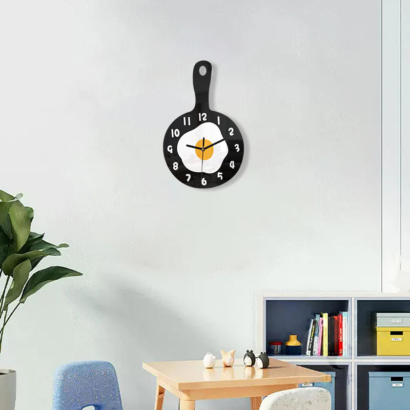 Egg Pan Shaped Kitchen Wall Décor Clock – Fun and Playful Design