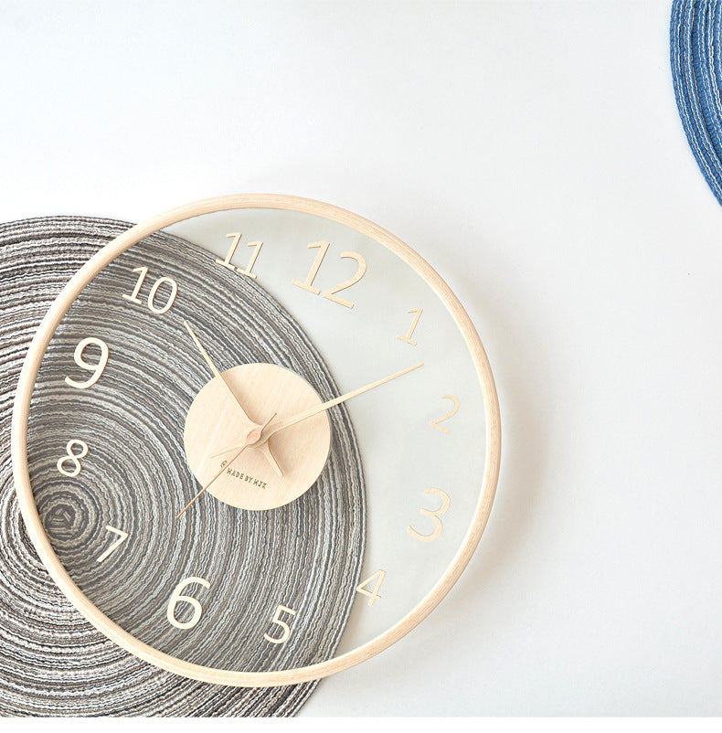 Leaf Hands Solid Wood Analogue Wall Clock (10")