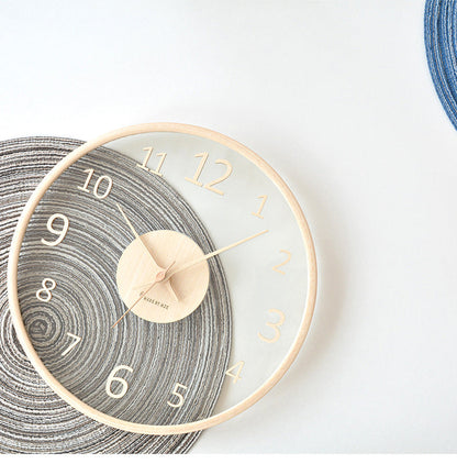 Leaf Hands Solid Wood Analogue Wall Clock (10")