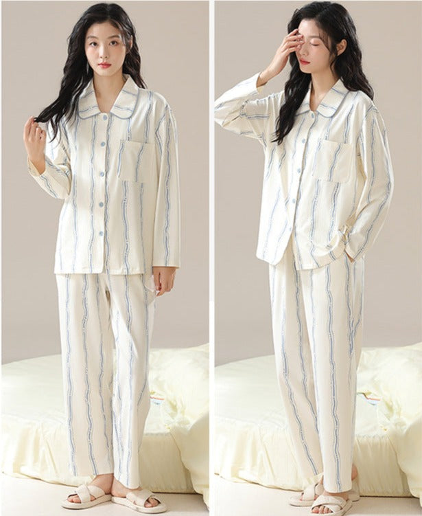 Set of 2 Matching Couple Pajamas 100% Cotton