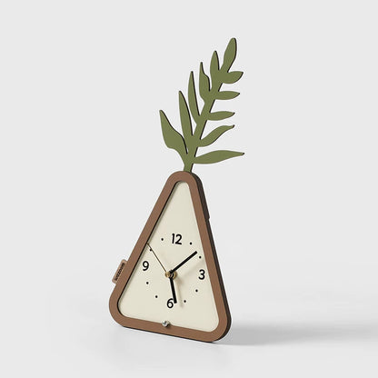 Nordic Silent Pedestal Clock with Integrated Tray