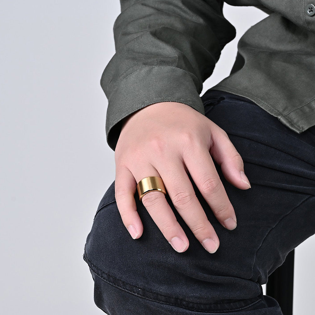 Custom Wide Simple Mens Ring