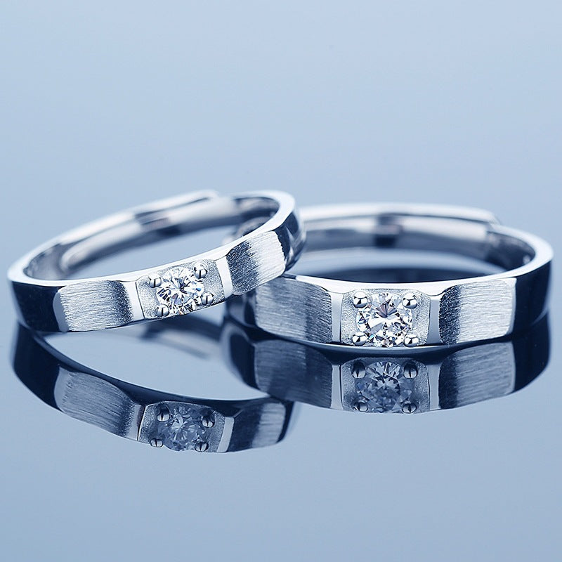 Lab Diamond Personalized Solitaire Rings Set for 2