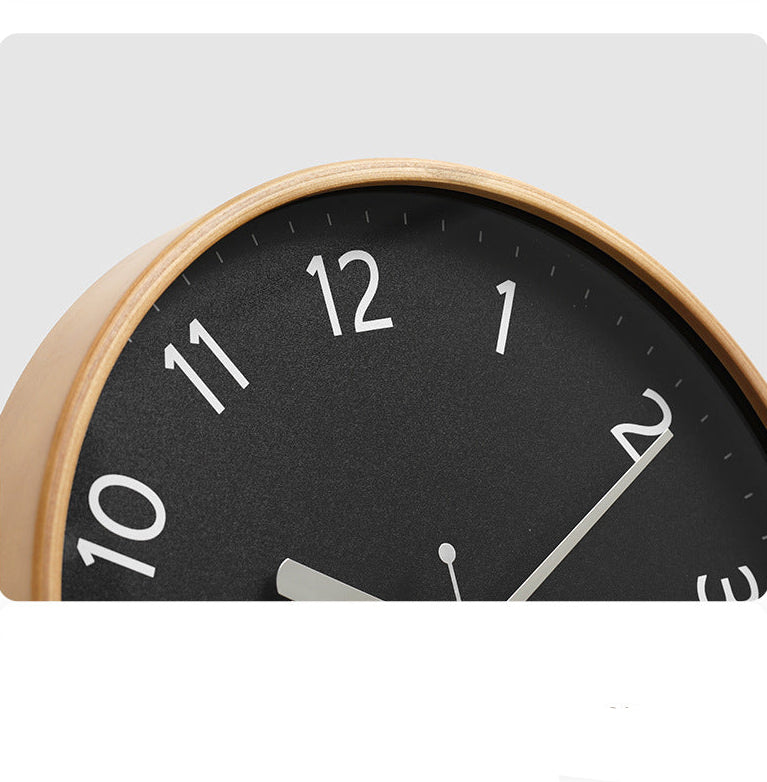 Minimalist Silent Wall Clock – Eco-Friendly Pinewood & Glass Design